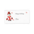 Search for frosty the snowman return address labels Red