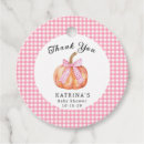 Search for pumpkin favor tags Pink bow