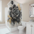 Search for rose gold on black shower curtains Floral