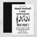 Search for black white music notes invitations Musical