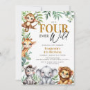 Search for jungle 4th birthday invitations Four ever wild