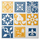 Search for navy blue and yellow tiles Modern