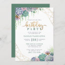 Search for succulents birthday invitations Modern