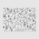 Search for musical note tissue paper Black and white