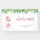 Search for pink flamingo banners Luau