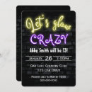 Search for glow 13th birthday invitations Black