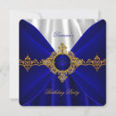 Search for royal blue and white birthday invitations Elegant birthday party