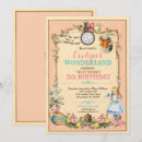 Search for alice in wonderland 1st birthday invitations Vintage