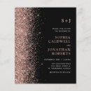 Search for rose gold glitter wedding invitations Black