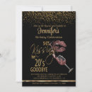 Search for goodbye kiss invitations Black and gold