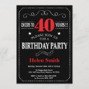 Search for cheers to 40 years invitations Black and white