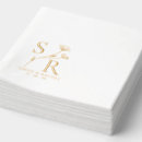 Search for gold foil wedding napkins Initials or monogram