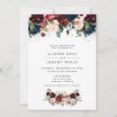 Search for burgundy and navy wedding invitations Botanical