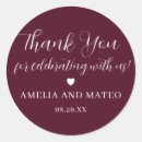 Search for burgundy wedding stickers Typography