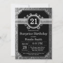 Search for black silver 21st birthday invitations Twenty first birthday