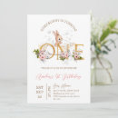 Search for some bunny is turning one invitations Pink floral