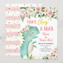 Search for three rex girl birthday invitations Stomp chomp roar