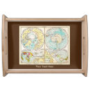 Search for world map serving trays Antique