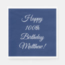 Search for 100th birthday napkins Celebration