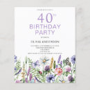 Search for purple 40th birthday invitations Elegant