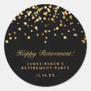 Search for happy retirement stickers Black and gold