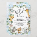 Search for blue elephant birthday invitations Jungle