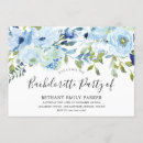 Search for floral bachelorette party invitations Blue
