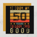 Search for men funny 50th birthday invitations Retro