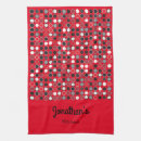Search for red and black kitchen towels Circles