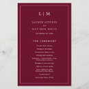 Search for burgundy wedding programs Elegant