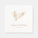 Search for musical notes napkins Gold