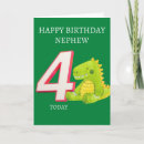 Search for dinosaur 4th birthday cards Green
