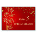 Search for gold and red table cards Rose