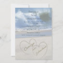 Search for hearts in the sand wedding invitations Ocean