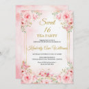 Search for cherry blossom sweet 16 invitations Rose gold modern geometric