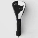 Search for black cat golf head covers Black and white