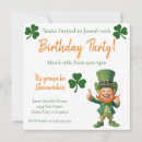 Search for march birthday invitations St patricks day