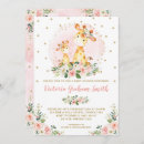 Search for giraffe baby girl shower invitations Pink and gold