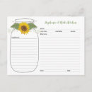 Search for bridal shower recipe postcards Sunflower