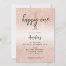 Search for rose gold 1st birthday invitations Minimalist