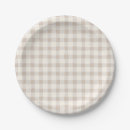 Search for brown gingham paper plates Tan