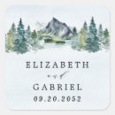 Search for mountain wedding stickers Evergreen pine tree country