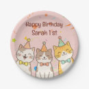 Search for cat birthday plates Kids birthday party