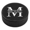 Search for hockey pucks Dad