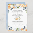 Search for blue and coral wedding invitations Watercolor