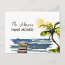 Search for palm tree moving announcement cards Watercolor