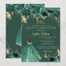 Search for emerald green and gold sweet 16 invitations Princess