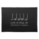 Search for funny placemats Golfer