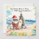 Search for beach scene christmas cards Santa