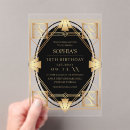 Search for gatsby birthday invitations Black and gold